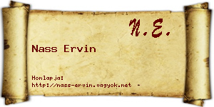 Nass Ervin névjegykártya